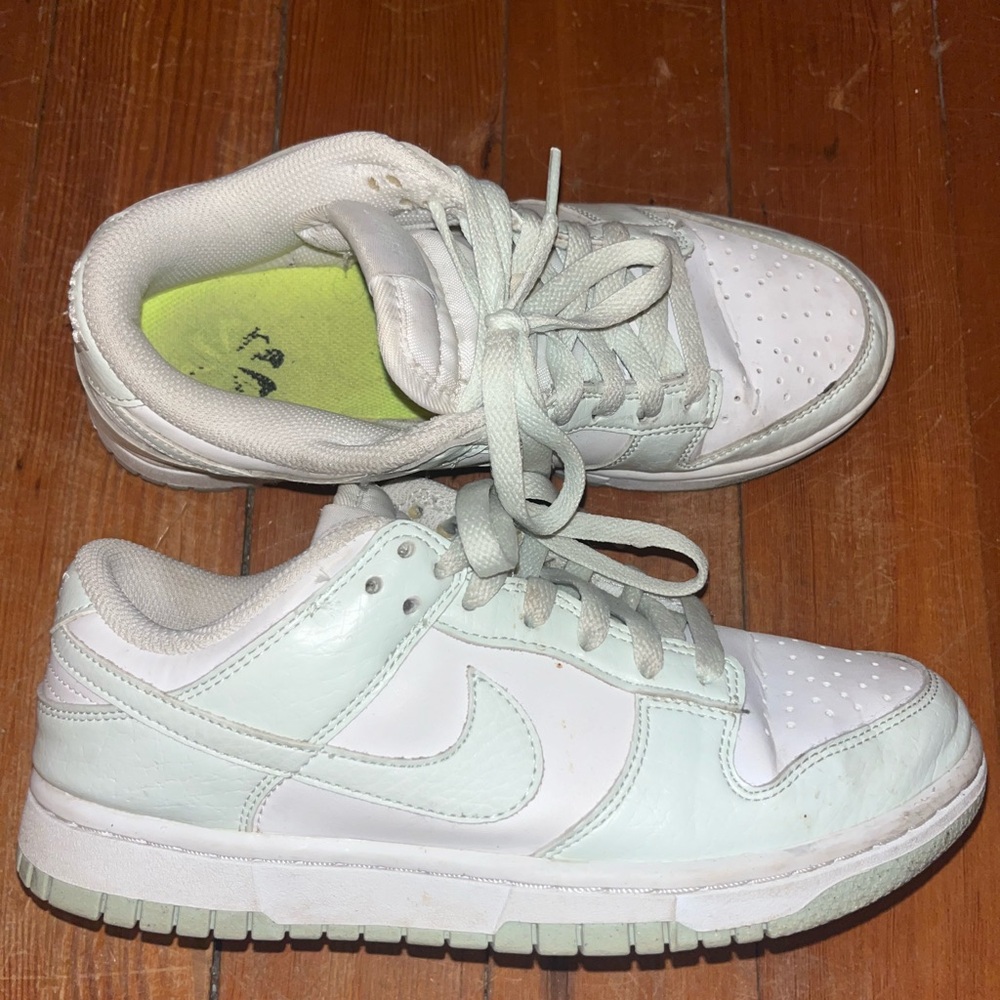 Nike Dunk Low White and Light Green